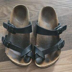 Kids Black Birkenstock Sandals